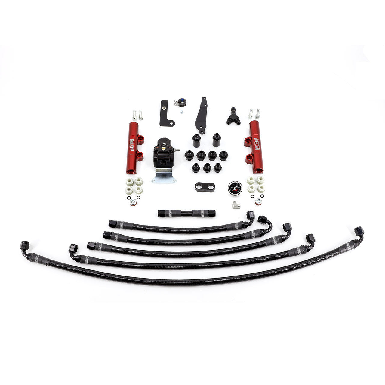 IAG PTFE Fuel System Kit w/ Aeromotive FPR, IAG Fuel Rails for 08-14 WRX, 08-21 STI